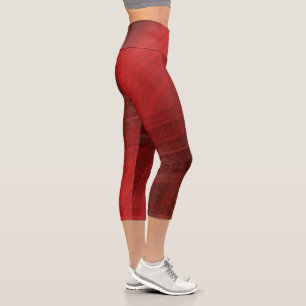 Acceptance Red Eclectic Boho Pattern Capri Leggings