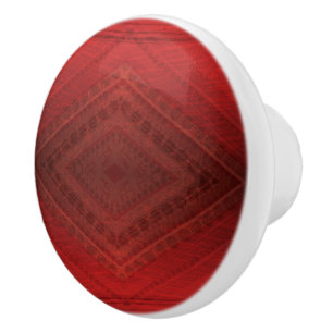 Acceptance   Red Eclectic Boho Pattern Ceramic Knob