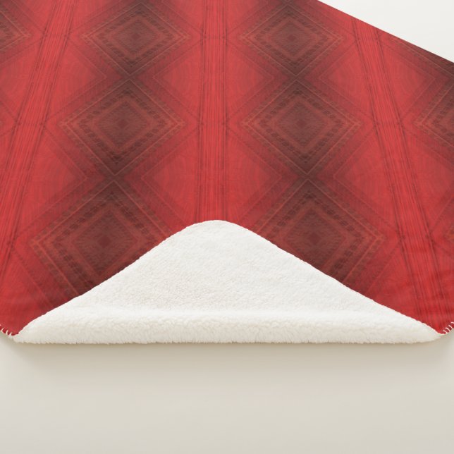 Acceptance | Red Eclectic Boho Pattern Sherpa Blanket (3/4)