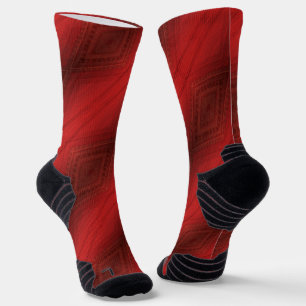Acceptance   Red Eclectic Boho Pattern Socks