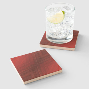 Acceptance   Red Eclectic Boho Pattern Stone Coaster