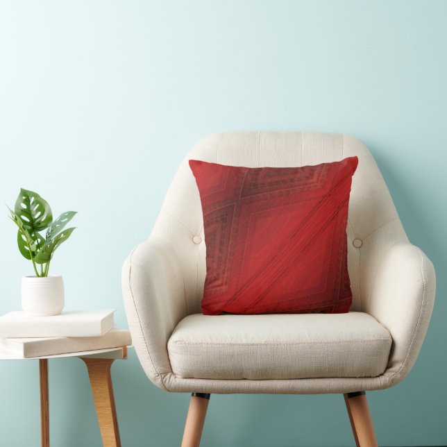 Acceptance | Red Eclectic Boho Pattern Throw Pillow (Chair)