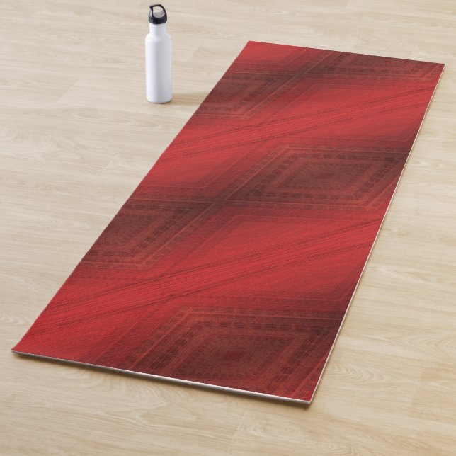 Acceptance | Red Eclectic Boho Pattern Yoga Mat (In Situ)