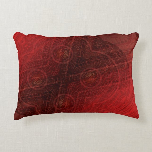 Acceptance | Red Meditation Medallions Accent Pillow (Front)