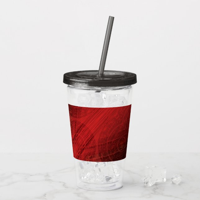 Acceptance | Red Meditation Medallions Acrylic Tumbler (Back Ice)