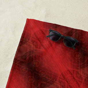 Acceptance Red Meditation Medallions Beach Towel