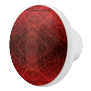 Acceptance Red Meditation Medallions Ceramic Knob