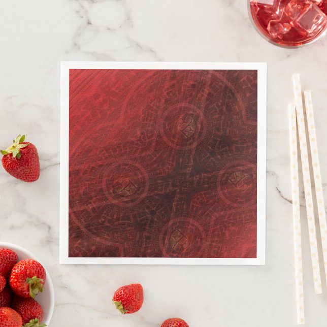 Acceptance | Red Meditation Medallions Napkin (Insitu)