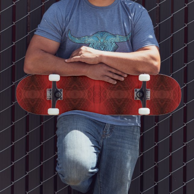 Acceptance | Red Meditation Medallions Skateboard (Outdoor 3)