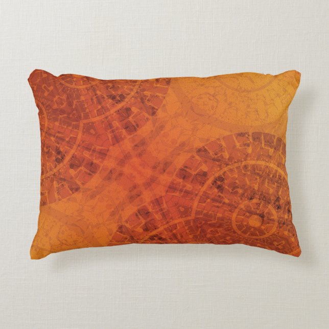 Acceptance | Red Orange Yellow Boho Medallions Accent Pillow (Front)