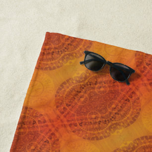 Acceptance Red Orange Yellow Boho Medallions Beach Towel