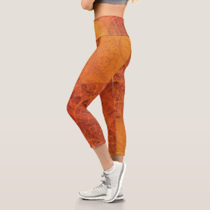 Acceptance   Red Orange Yellow Boho Medallions Capri Leggings