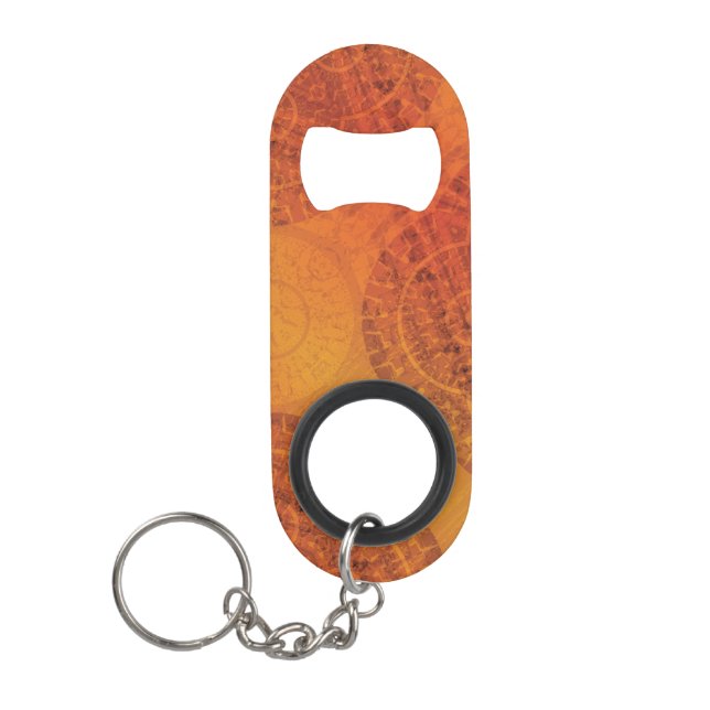 Acceptance | Red Orange Yellow Boho Medallions Keychain Bottle Opener (Front)