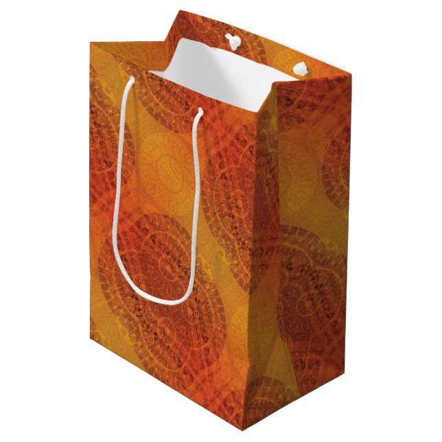 Acceptance | Red Orange Yellow Boho Medallions Medium Gift Bag (Front Angled)