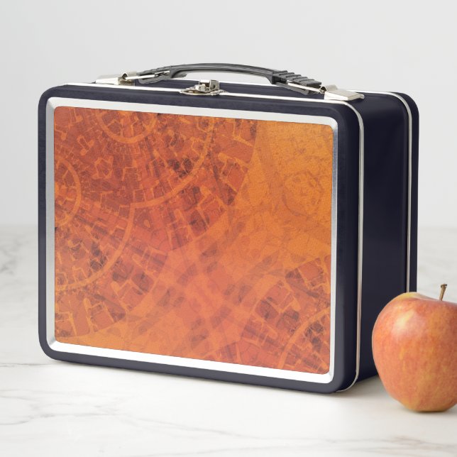 Acceptance | Red Orange Yellow Boho Medallions Metal Lunch Box (In Situ)