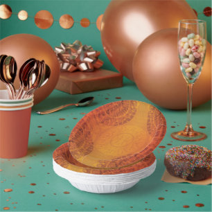 Acceptance   Red Orange Yellow Boho Medallions Paper Plate