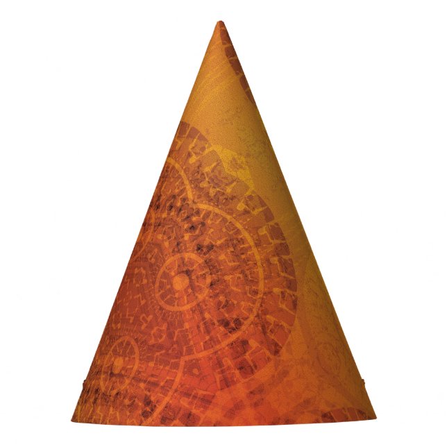 Acceptance | Red Orange Yellow Boho Medallions Party Hat (Front)