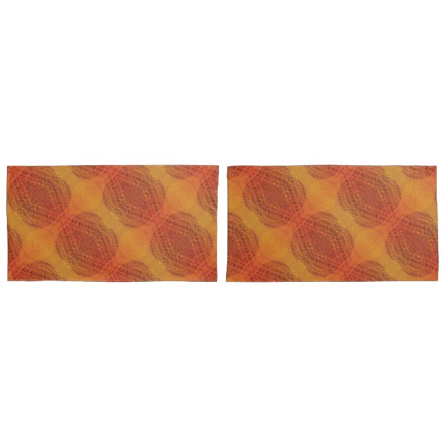 Acceptance | Red Orange Yellow Boho Medallions Pillowcase (Front-Set)