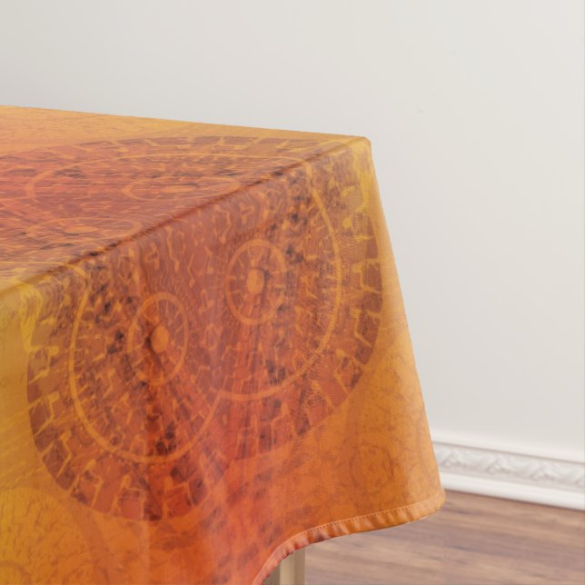 Acceptance | Red Orange Yellow Boho Medallions Tablecloth (In Situ)