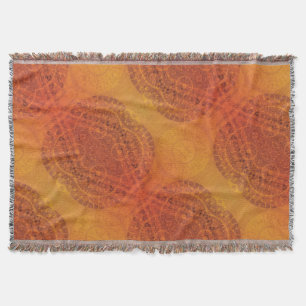 Acceptance   Red Orange Yellow Boho Medallions Throw Blanket