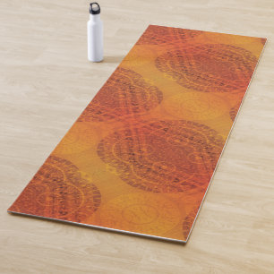 Acceptance Red Orange Yellow Boho Medallions Yoga Mat
