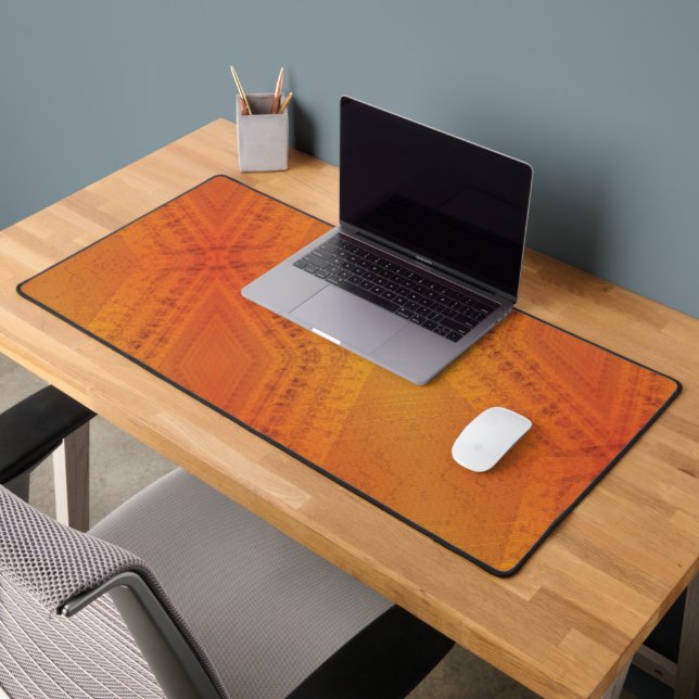 Acceptance | Red Orange Yellow Shibori Pattern Desk Mat (Office 2)