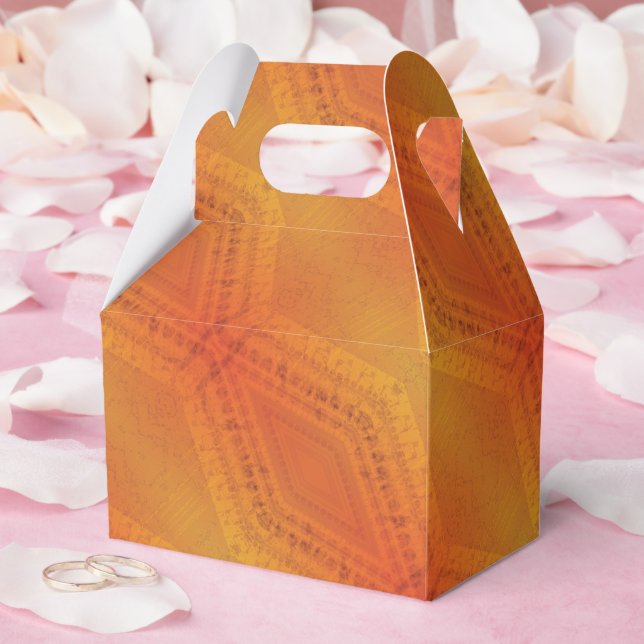 Acceptance | Red Orange Yellow Shibori Pattern Favor Box (Wedding)