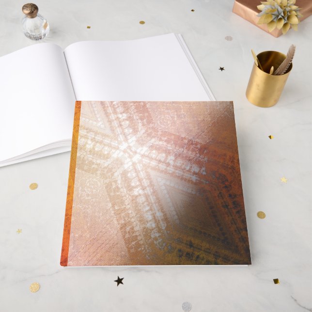 Acceptance | Red Orange Yellow Shibori Pattern Guest Book (Front Open)