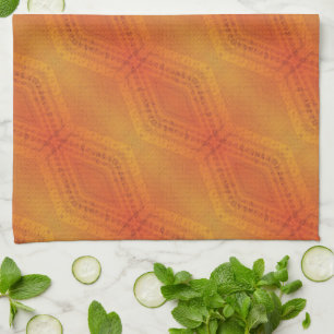 Acceptance   Red Orange Yellow Shibori Pattern Kitchen Towel