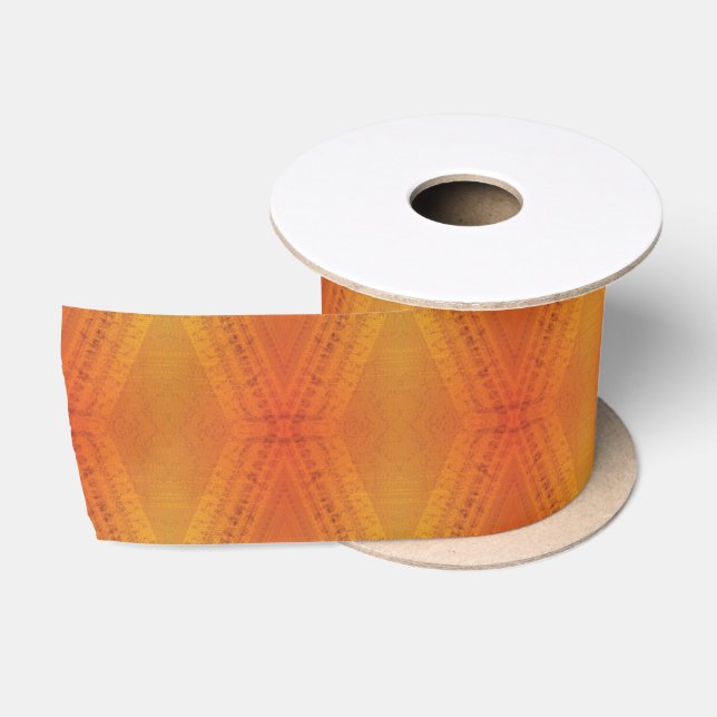 Acceptance | Red Orange Yellow Shibori Pattern Satin Ribbon (Spool)