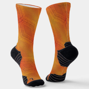 Acceptance   Red Orange Yellow Shibori Pattern Socks