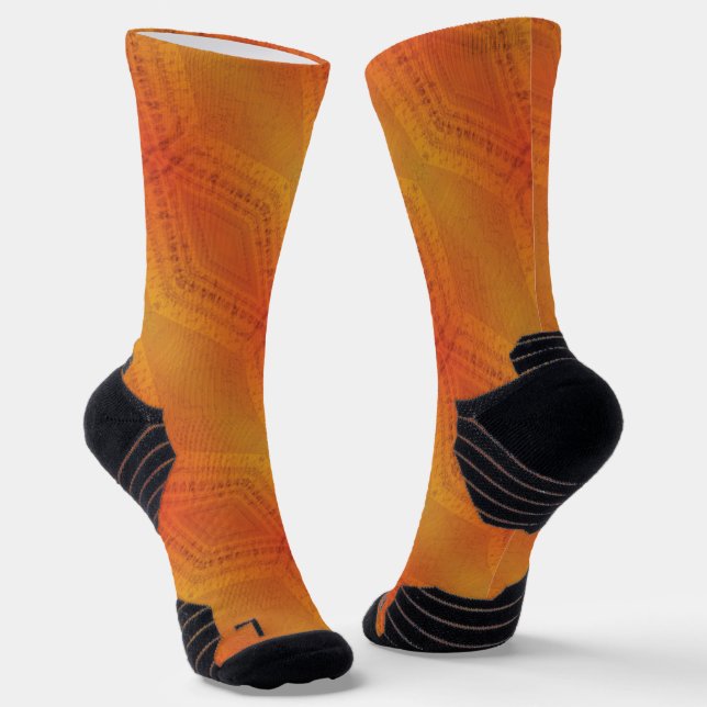 Acceptance | Red Orange Yellow Shibori Pattern Socks (Angled)