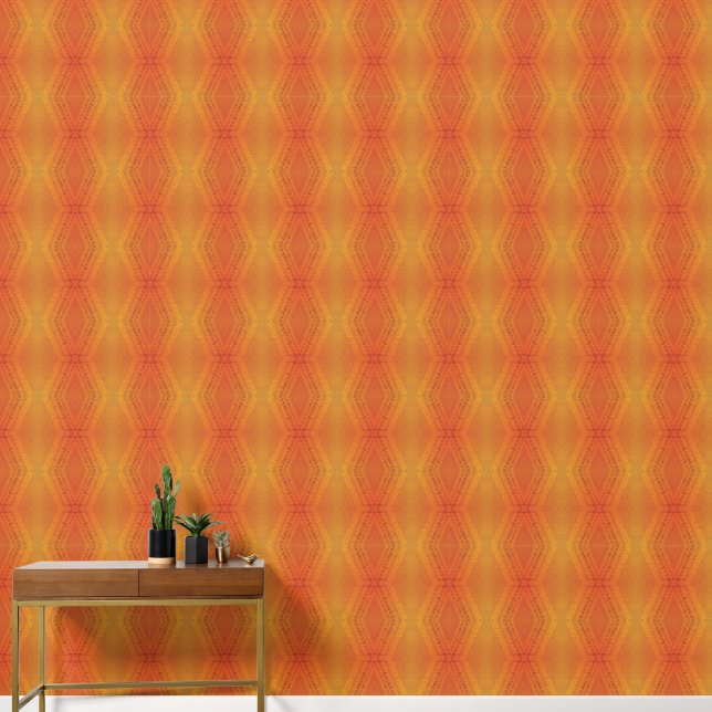 Acceptance | Red Orange Yellow Shibori Pattern Wallpaper (Hallway)