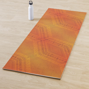 Acceptance   Red Orange Yellow Shibori Pattern Yoga Mat