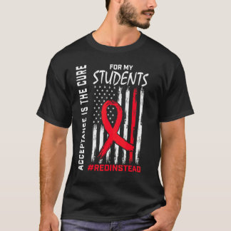 Acceptance Redinstead I Wear Red Instead Autism Te T-Shirt