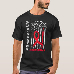Acceptance Redinstead Red Instead Autism Goddaught T-Shirt