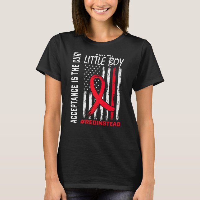 Acceptance Redinstead Wear Red Instead Autism Son  T-Shirt (Front)