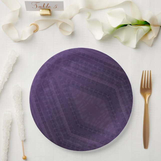Acceptance | Violet Eclectic Boho Pattern Paper Plate (Wedding)