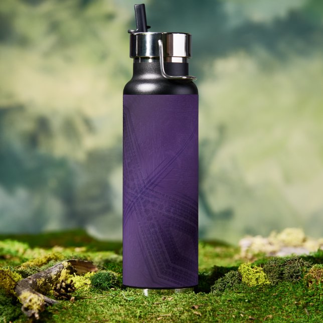 Acceptance | Violet Eclectic Boho Pattern Water Bottle (Outdoor)