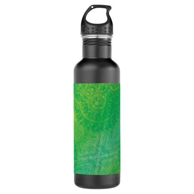 Acceptance | Yellow Green Blue Boho Medallions 710 Ml Water Bottle (Front)