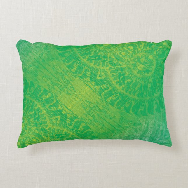 Acceptance | Yellow Green Blue Boho Medallions Accent Pillow (Front)