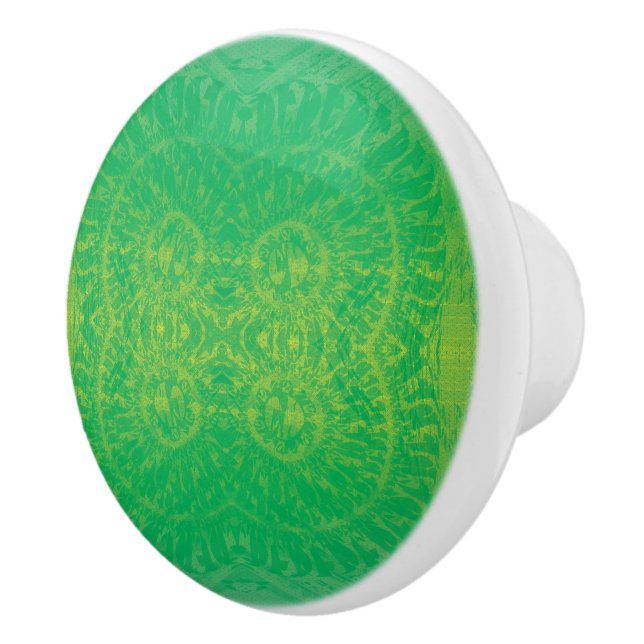 Acceptance | Yellow Green Blue Boho Medallions Ceramic Knob (Right)