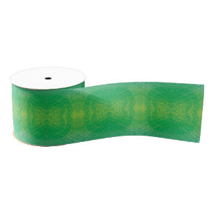 Acceptance   Yellow Green Blue Boho Medallions Grosgrain Ribbon