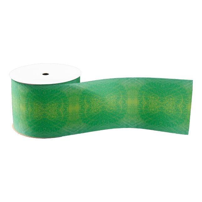 Acceptance | Yellow Green Blue Boho Medallions Grosgrain Ribbon (Spool)