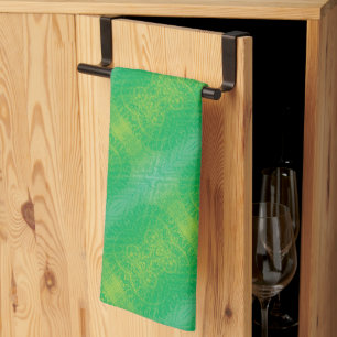 Acceptance   Yellow Green Blue Boho Medallions Kitchen Towel