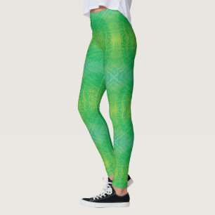 Acceptance   Yellow Green Blue Boho Medallions Leggings