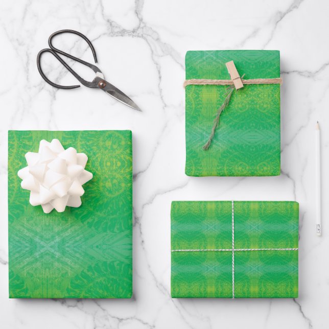 Acceptance | Yellow Green Blue Boho Medallions Wrapping Paper Sheet (Front)