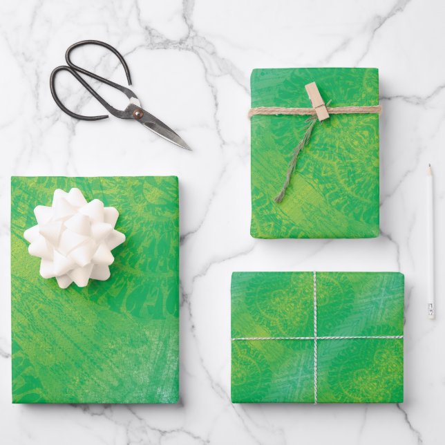 Acceptance | Yellow Green Blue Boho Medallions Wrapping Paper Sheet (Front)