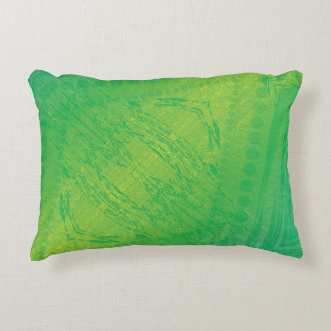Acceptance | Yellow Green Blue Shibori Pattern Accent Pillow (Front)