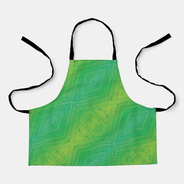 Acceptance | Yellow Green Blue Shibori Pattern Apron (Front)